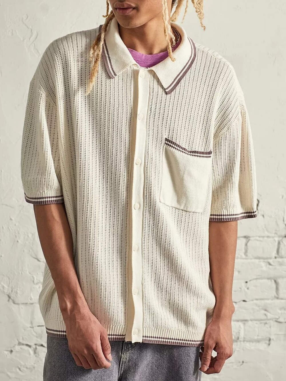Standard Cloth Urban Outfitters Refine Button Up Polo Sweater Size Small